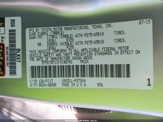 Toyota Tundra Sr5 5.7l V8