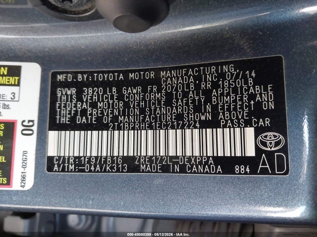 Toyota Corolla Le Eco Plus