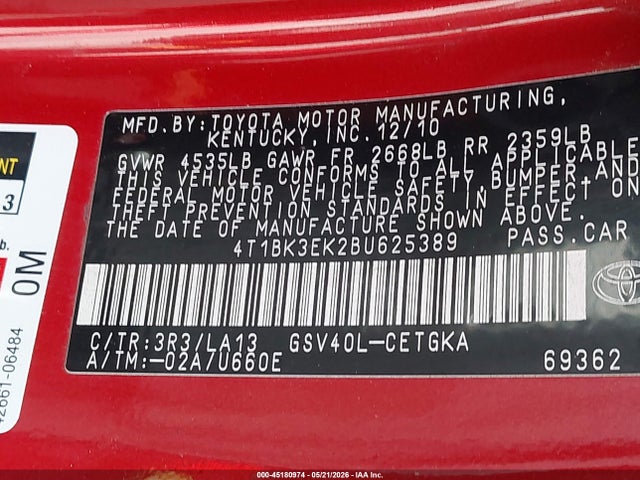 Toyota Camry Xle V6