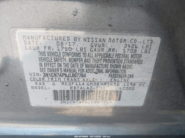 Nissan Versa 1.6 S+