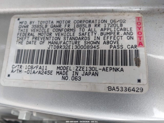 Toyota Corolla Le