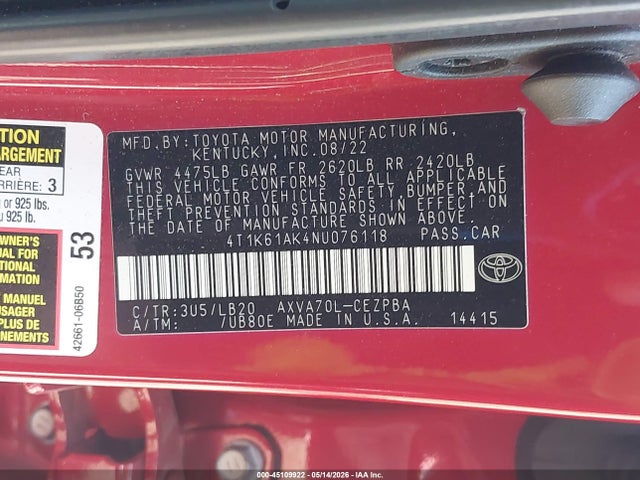 Toyota Camry Xse
