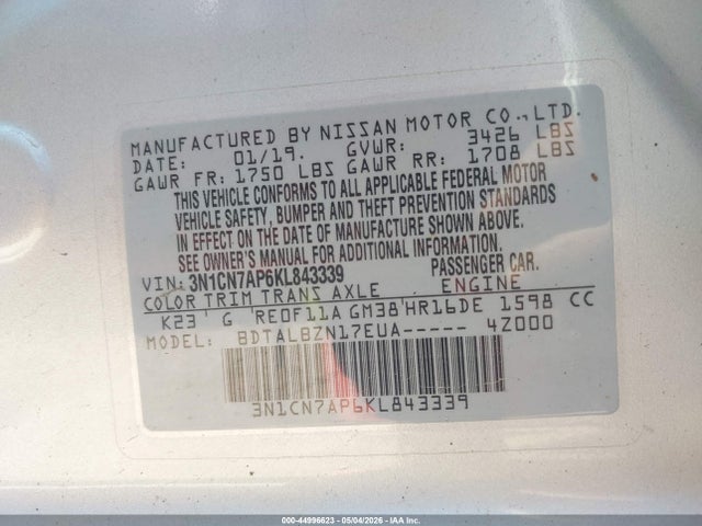 Nissan Versa 1.6 Sv