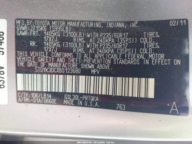 Toyota Sienna Xle V6