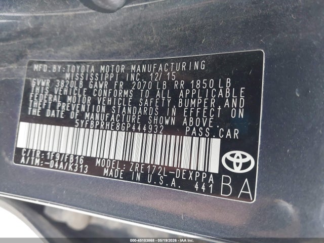 Toyota Corolla Le Plus