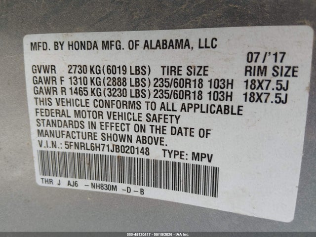 Honda Odyssey Ex-l