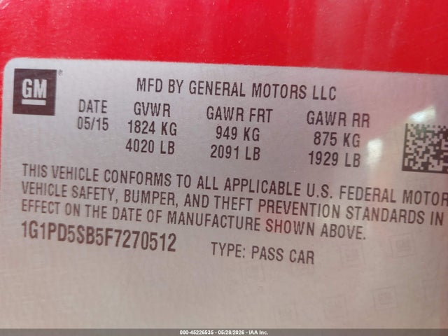 Chevrolet Cruze 1lt Manual