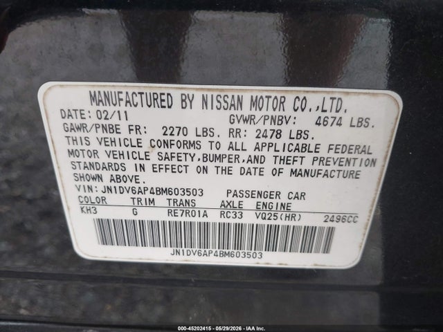 INFINITI G25