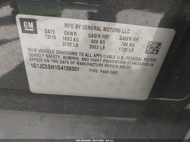 Chevrolet Sonic Lt Auto
