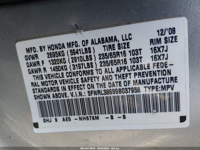 Honda Odyssey Ex-l