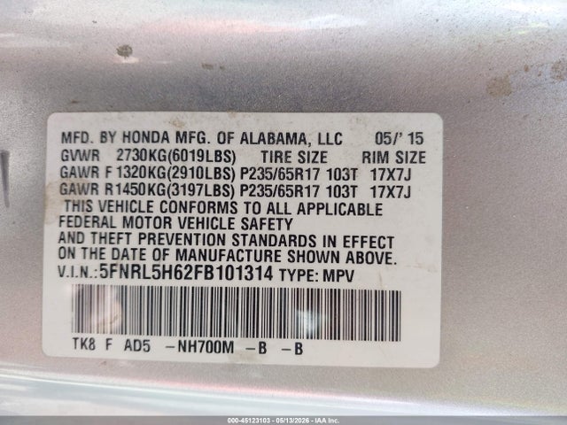 Honda Odyssey Ex-l