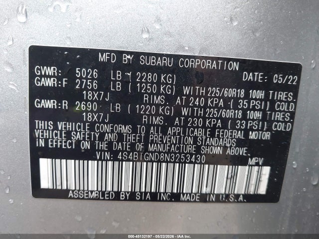 Subaru Outback Limited Xt