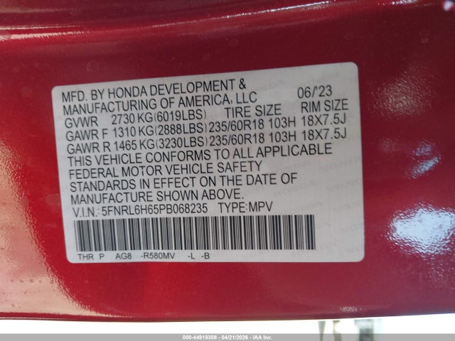 Honda Odyssey Ex-l