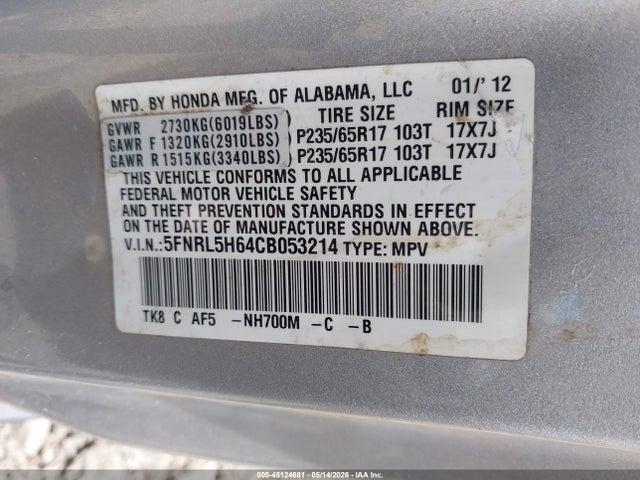 Honda Odyssey Ex-l