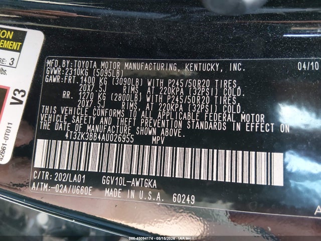 Toyota Venza Base V6