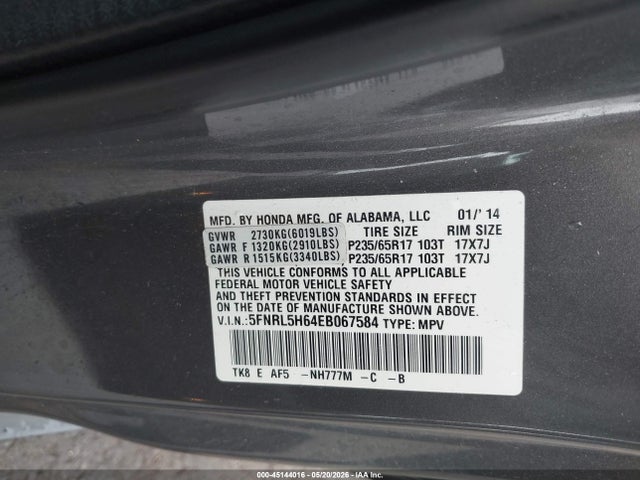 Honda Odyssey Ex-l