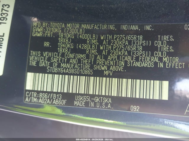 Toyota Sequoia Sr5 5.7l V8