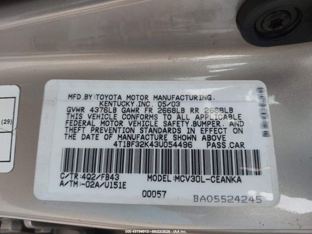 Toyota Camry Le V6