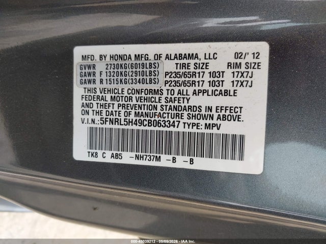 Honda Odyssey Ex