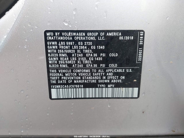Volkswagen Atlas 3.6l V6 Sel Premium