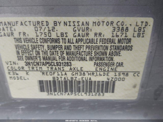 Nissan Versa 1.6 Sv