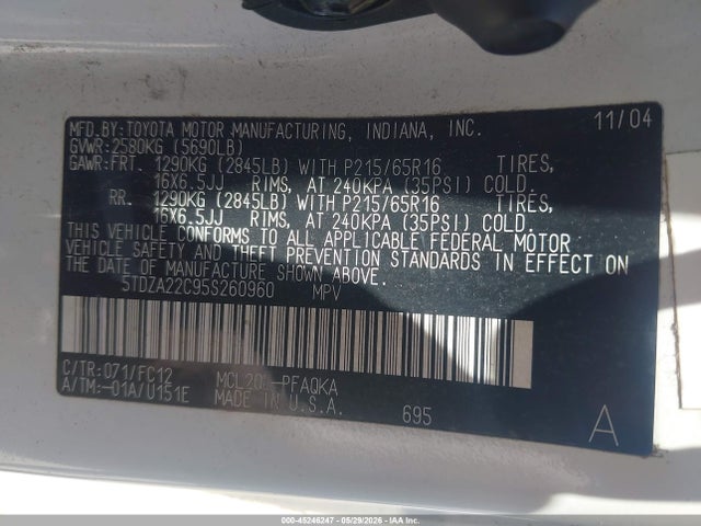 Toyota Sienna Xle