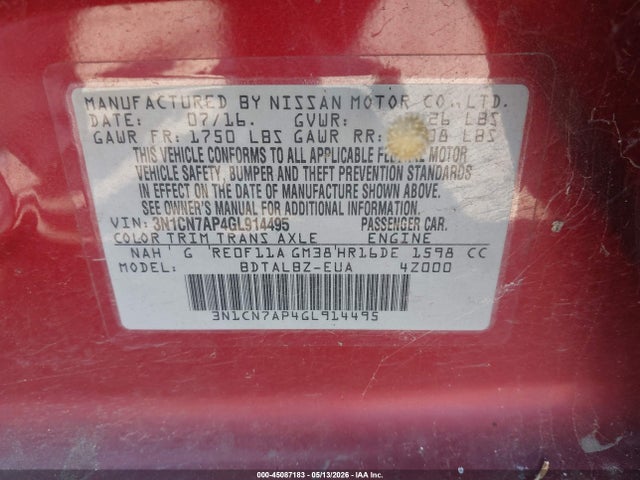Nissan Versa 1.6 Sv