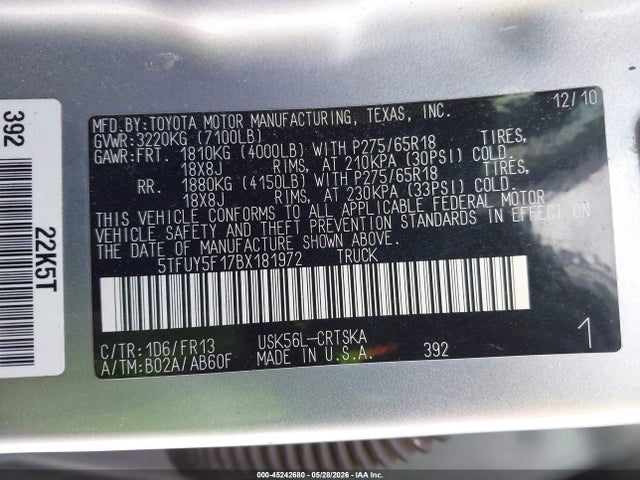 Toyota Tundra Grade 5.7l V8