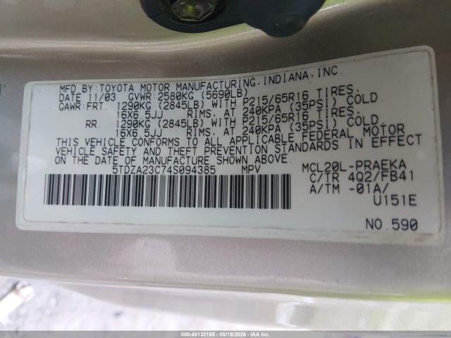 Toyota Sienna Le