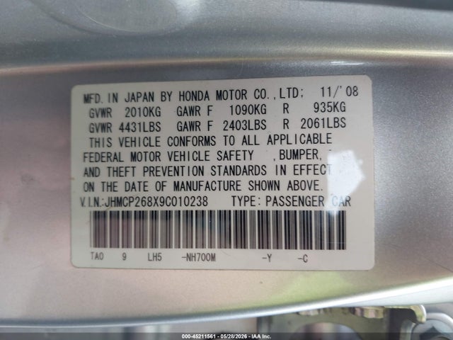 Honda Accord 2.4 Ex-l