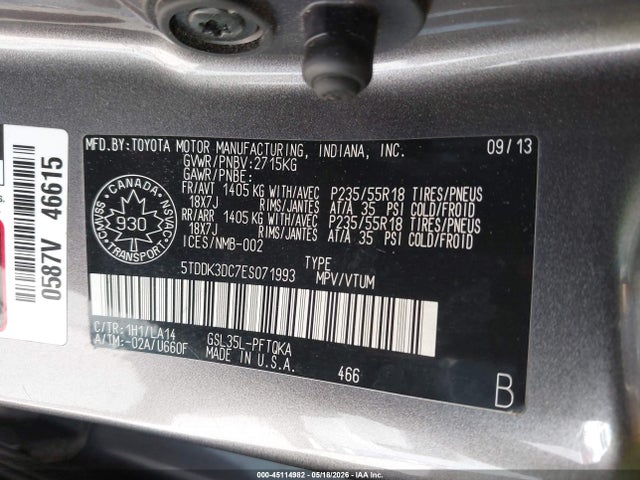 Toyota Sienna Xle 7 Passenger