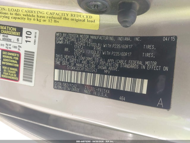 Toyota Sienna Le 8 Passenger