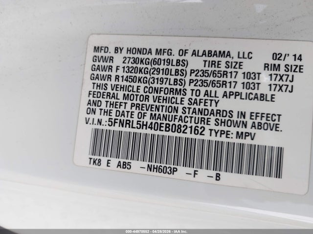 Honda Odyssey Ex
