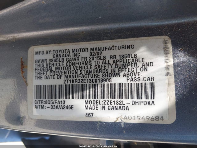 Toyota Matrix Standard