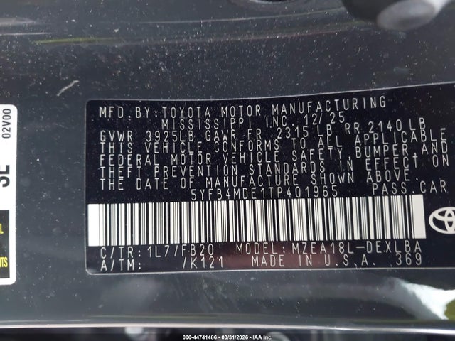 Toyota Corolla Le