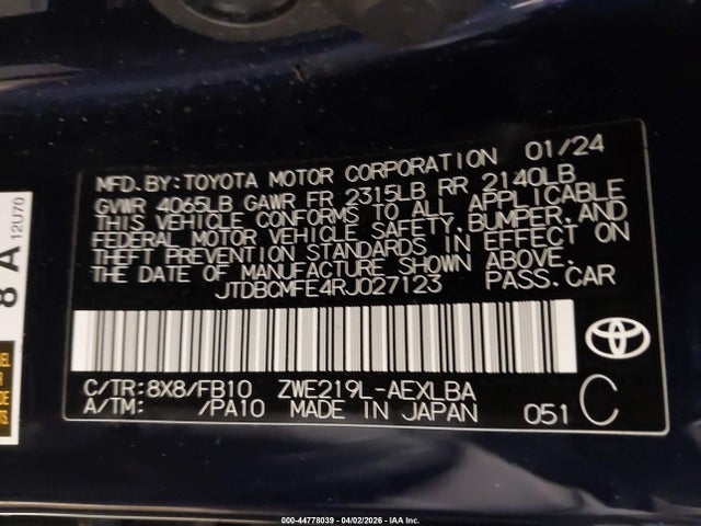 Toyota Corolla Hybrid Le