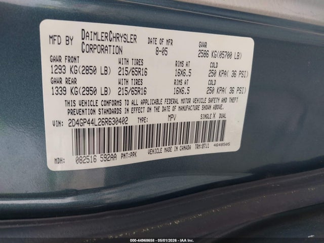Dodge Grand Caravan Sxt
