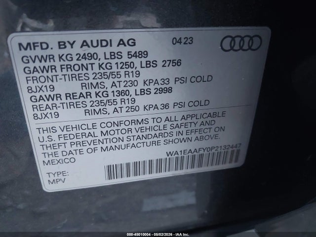 Audi Q5 Premium Plus 45 Tfsi S Line Quattro