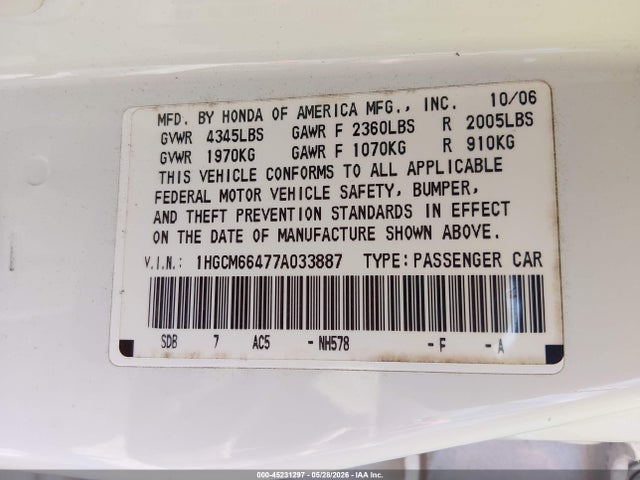 Honda Accord 3.0 Se