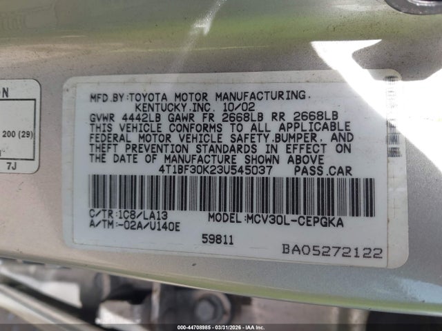 Toyota Camry Xle V6