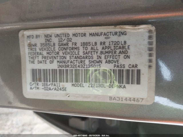 Toyota Corolla Le