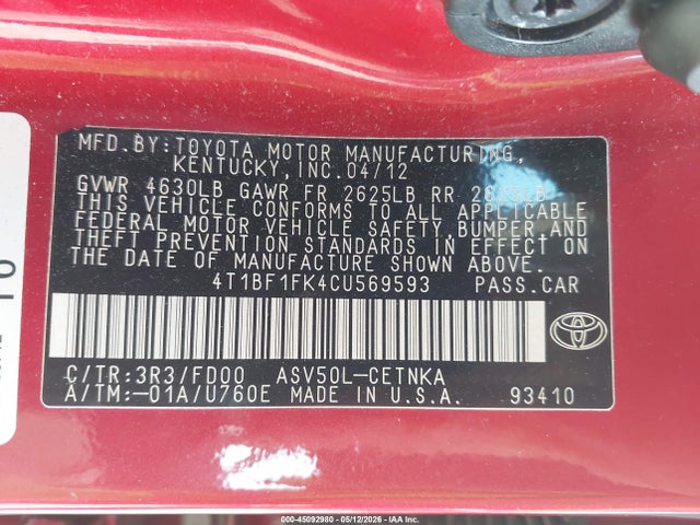 Toyota Camry Le