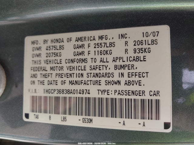 Honda Accord 3.5 Ex-l