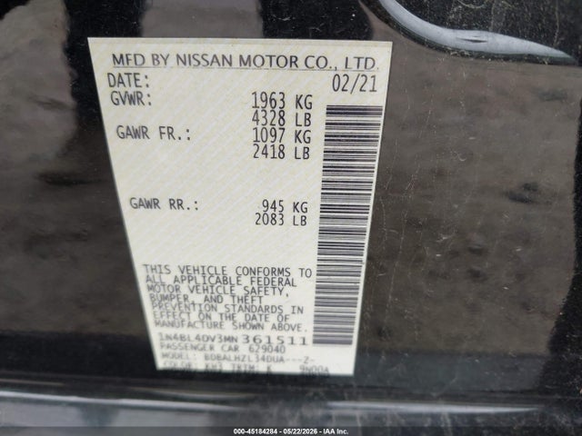 Nissan Altima Sv Fwd