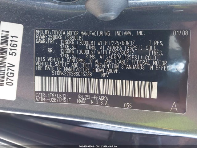 Toyota Sienna Xle