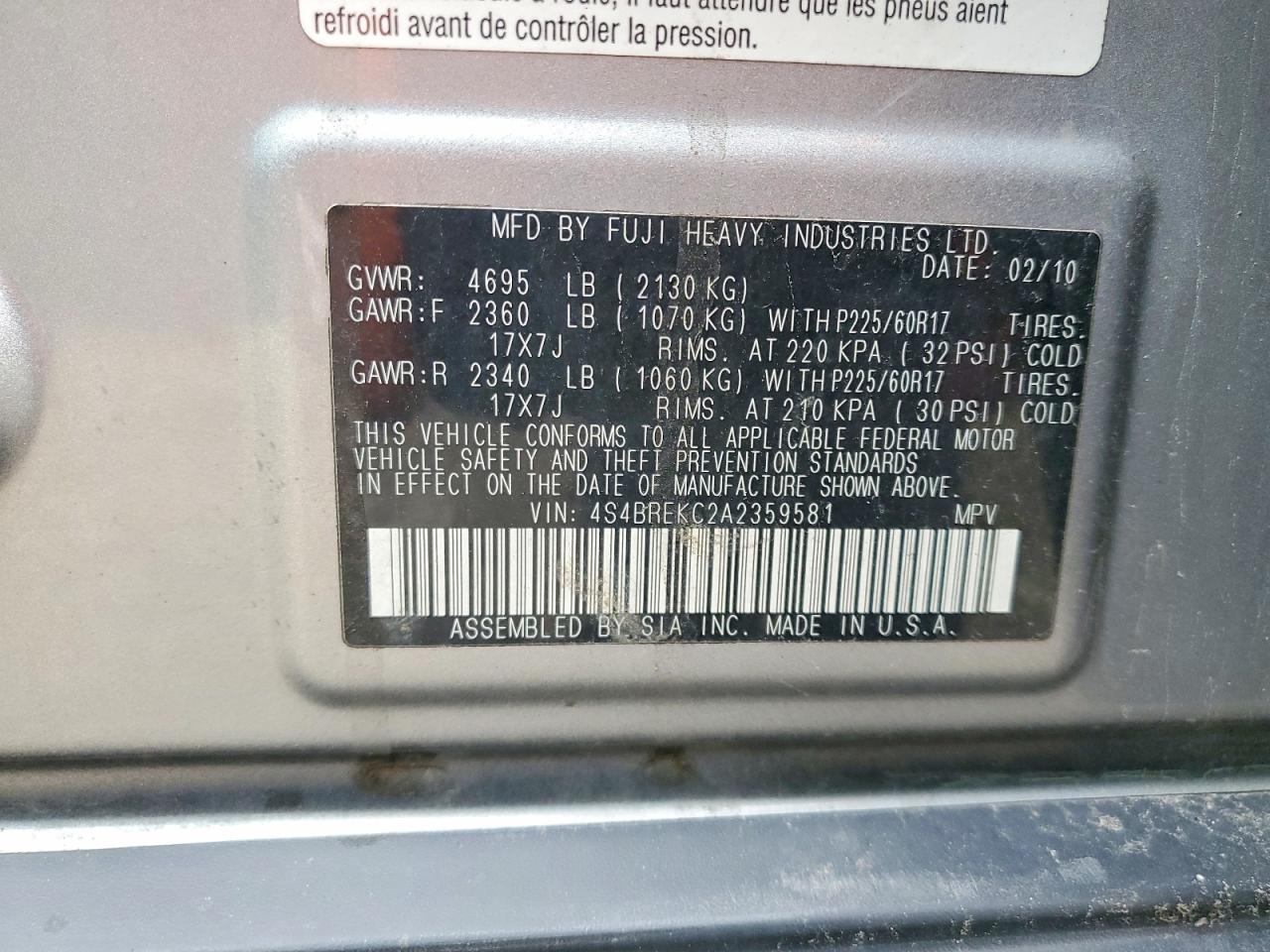 Subaru Outback 3.6r Limited