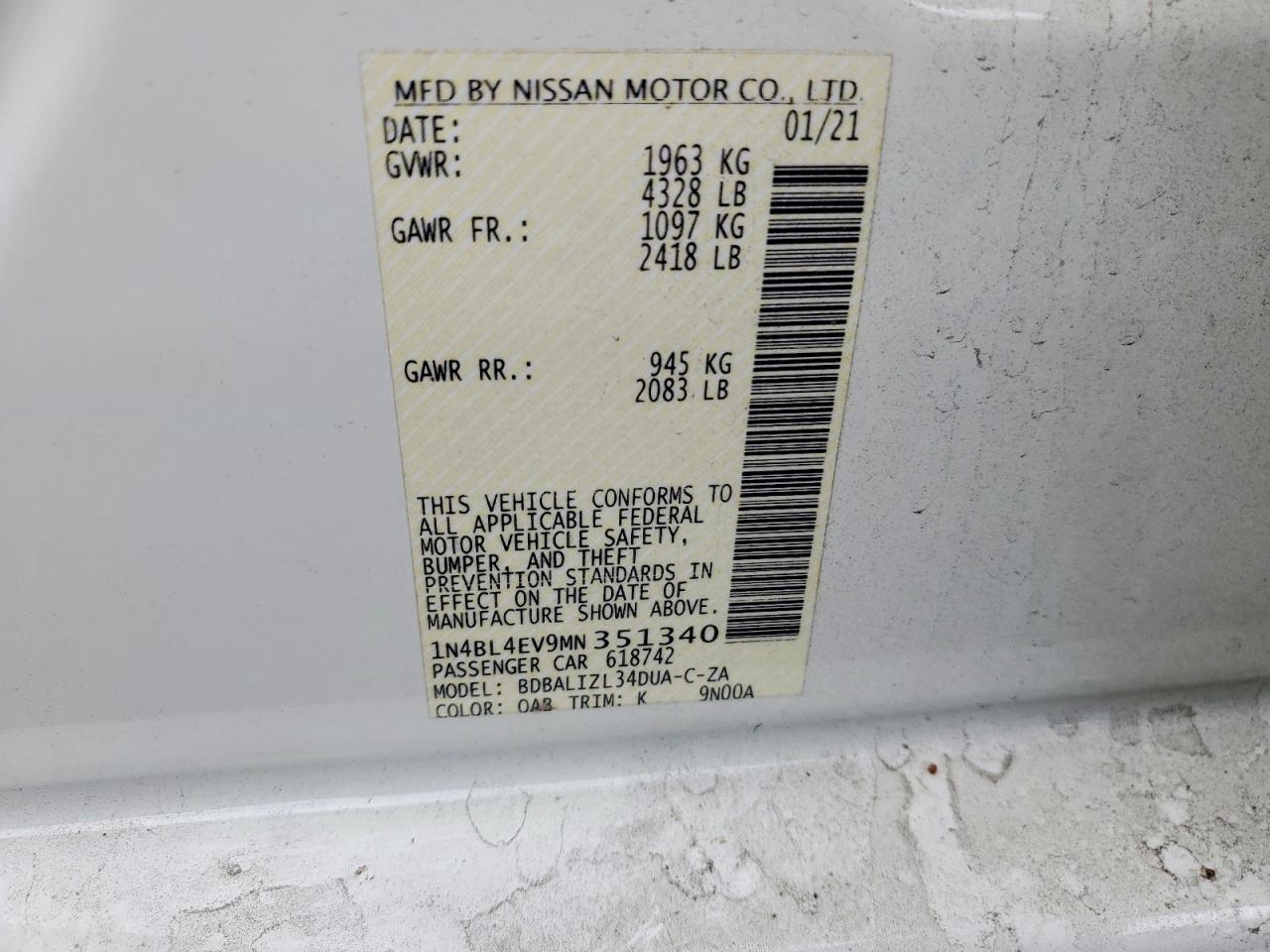 Nissan Altima 2.5 Sl