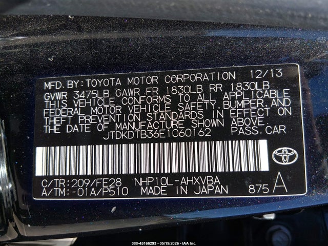 Toyota Prius c One