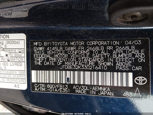 Toyota Camry Le