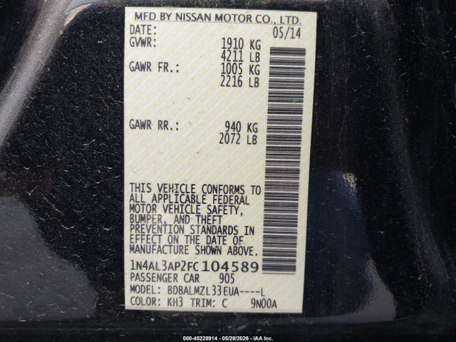 Nissan Altima 2.5 Sv